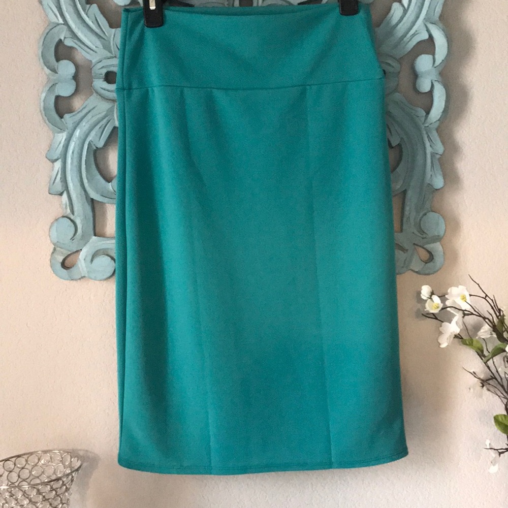 Teal pencil skirt